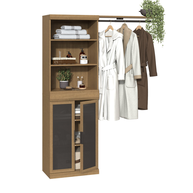 Mosaics Storage 7-shelf 1-hang Rod 2-door Closet Organizer