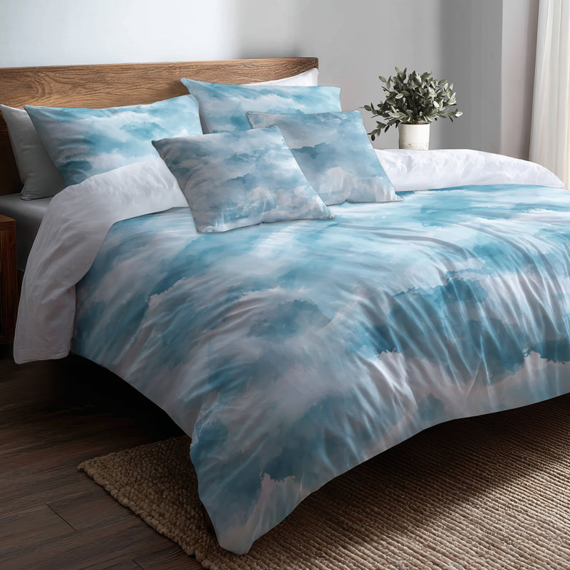 Ensemble de housse de couette et coussin décoratif Abstract, Housse de couette pour lit simple + 4 pièces supp