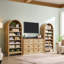 Armoire de rangement arquée 71 po avec 7 tablettes réglables - bibliothèque de ferme, garde-manger, entrée ou rangement de salon