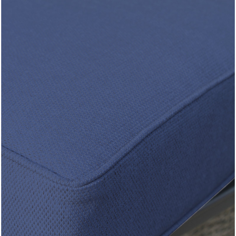 Tonioni Resort Grade Fully Assembled 8 Piece Sunbrella Sectional Seating Group, Brown Frame/Sunbrella Navy Blue Cushion