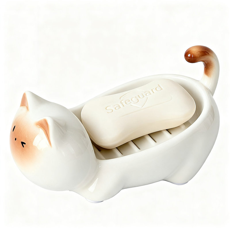 Porte-savon en céramique 1 pièce (blanc)