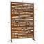Écran d'intimité en métal l 76 "H48" - Brun pour terrasse de patio intérieur et extérieur