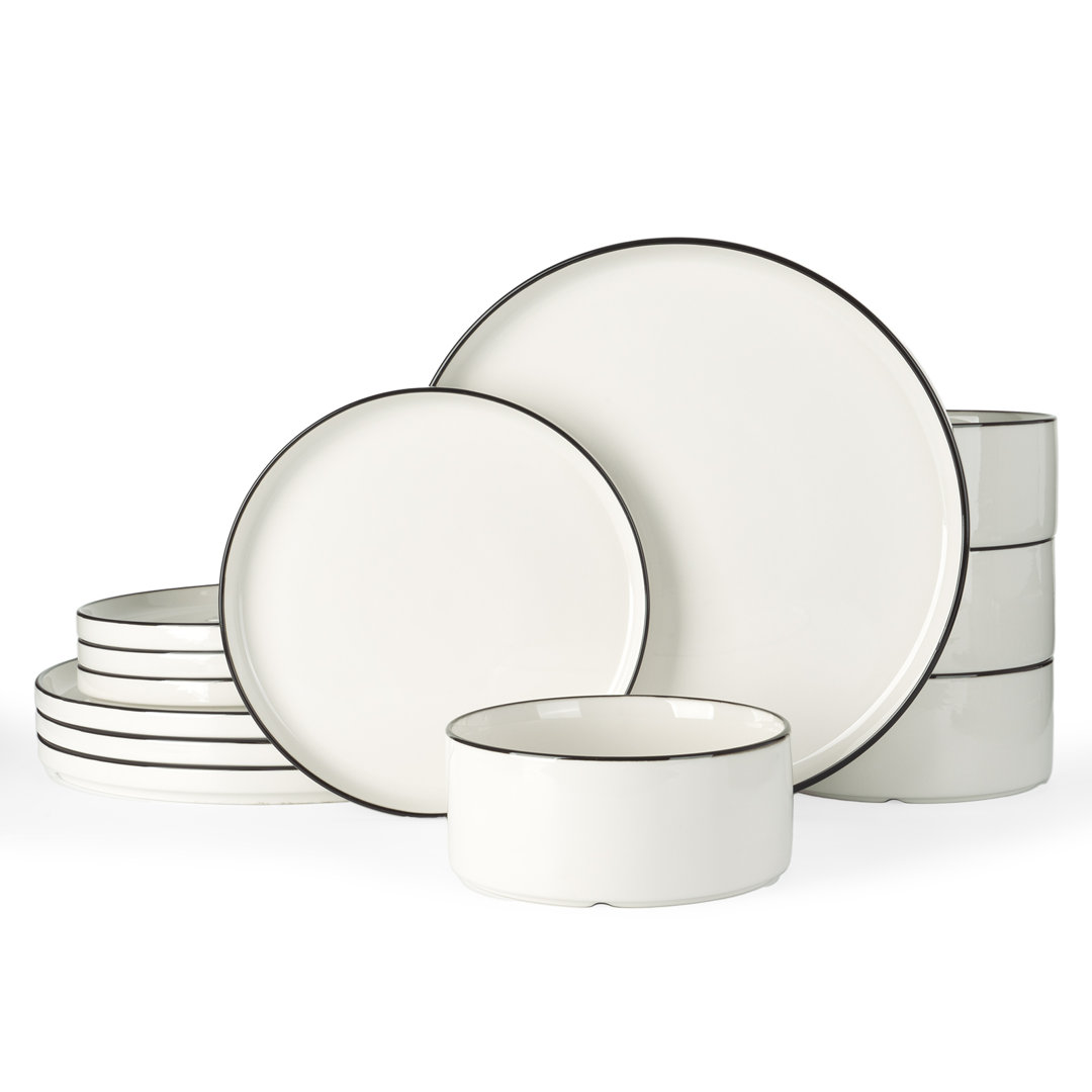 12-Piece Porcelain Dinnerware Set - Service For 4