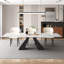  Ensemble de table de salle à manger moderne avec plateau extensible 78,7 po - 110 po et 8 chaises en similicuir-825822238-825822236
