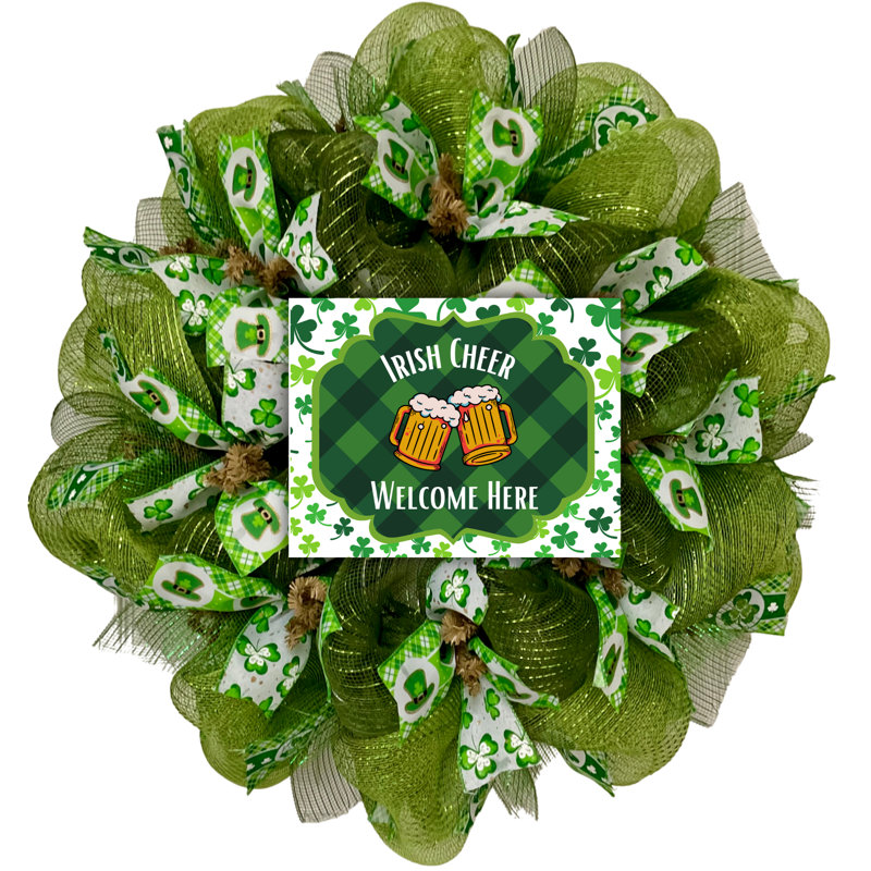 Couronne déco irlandaise 24 po Welcome Cheer