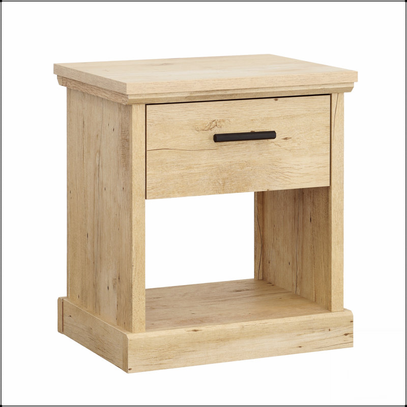 Table de chevet Farmhouse avec tablette ouverte et tiroir lisse, parfaite pour les petits espaces et l'esthétique moderne