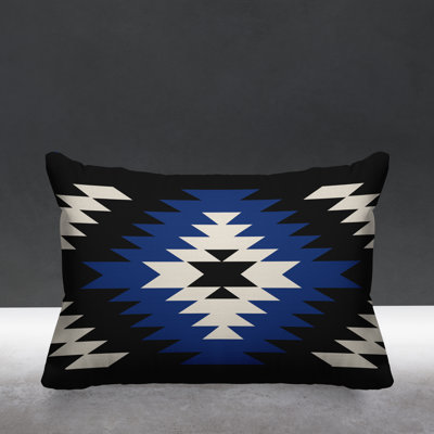 Geometric and Ikat Outdoor Reversible Throw Pillow
