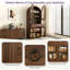 Armoire bar 70 po de hauteur, armoire à vin de style Mid-Century avec portes en verre trempé, porte-bouteilles, tiroir et crochets-133591899