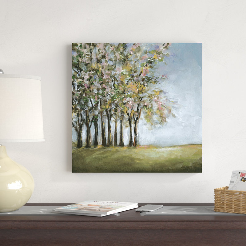 Arbre au printemps, H 20 po x l 20 po x P 1 po