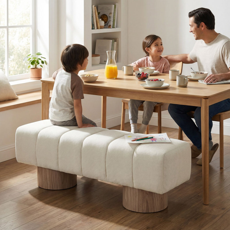 Banc de salle à manger rembourré 50 "beige, Beige