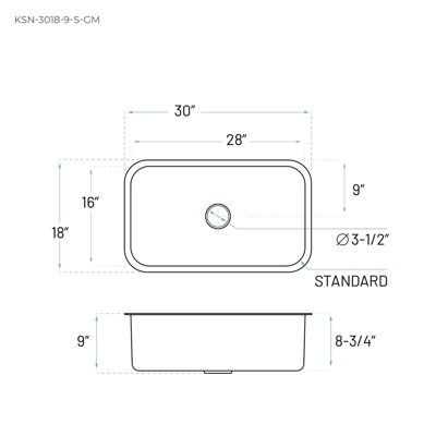 30'' L Single Bowl Stainless Steel Kitchen Sink
