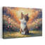 Mignon chat, art contemporain classique abstrait avec fleur de chat-1614721560