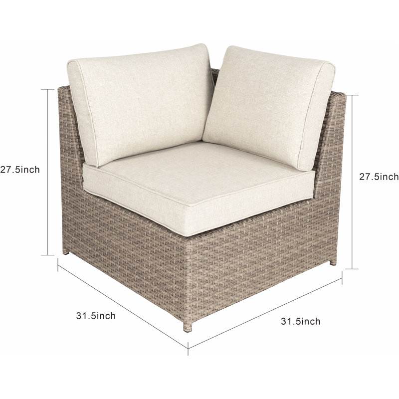 142cm Wide L-Shaped Patio Sectional