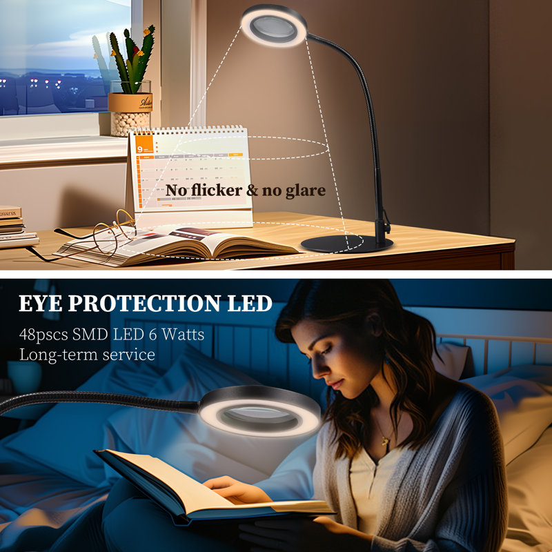 Magnifying Glass With Light And Stand, Hands Free Magnifying Lamp