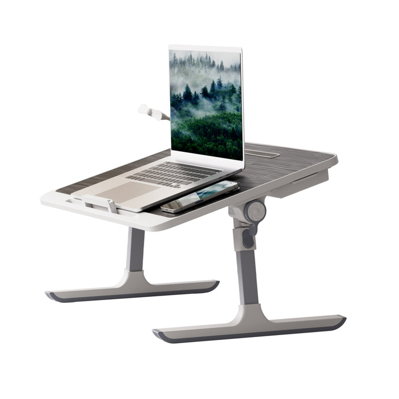 Hauteur et angle réglable Support pour ordinateur portable pour lit, table d'appoint pour plateau de lit, table d'ordinateur portable pliable légère pour canapé-lit, bureau pour adultes, enfants