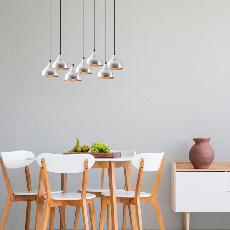 Manitowoc 7 - Light Black Kitchen Island Pendant, Silver