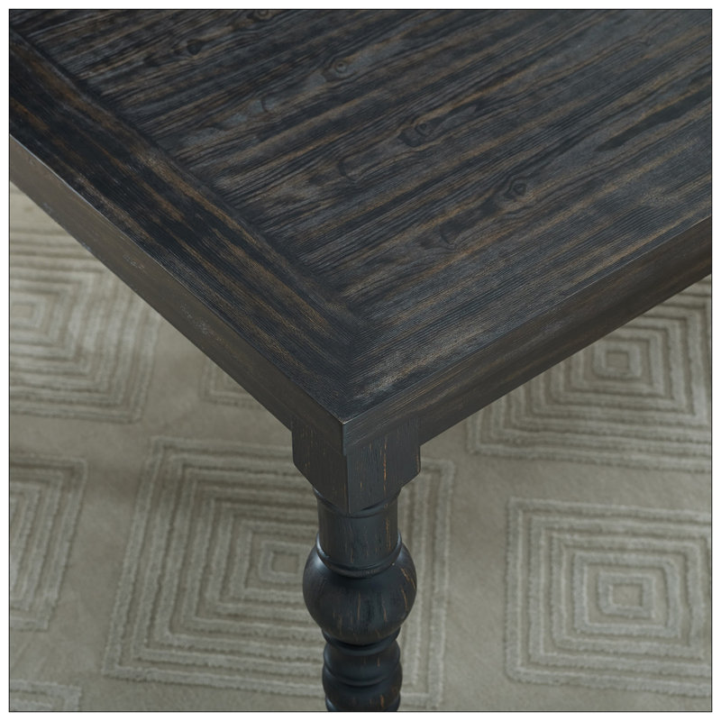 Ensemble de salle à manger en bois foncé de style urbain Leviton: table, 4 chaises et banc
