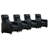 Warren Black Upholstered 4-Seater Home Theater With 3 Wedge Consoles