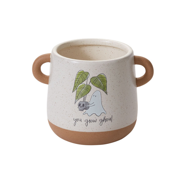 Optimistic Ghost Pot 6.75"x 5", 5" H x 5" W x 6.75" D
