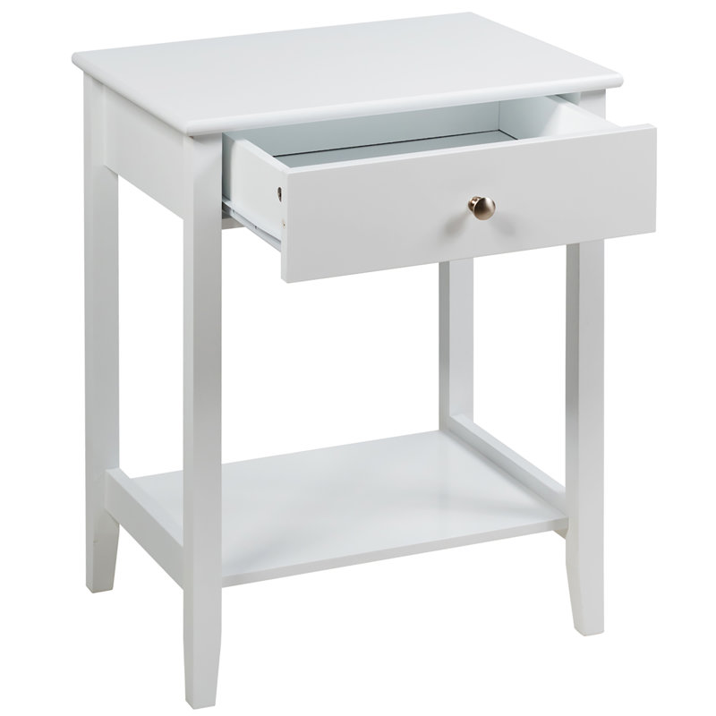 Table de chevet 1 tiroir Adris, Blanc