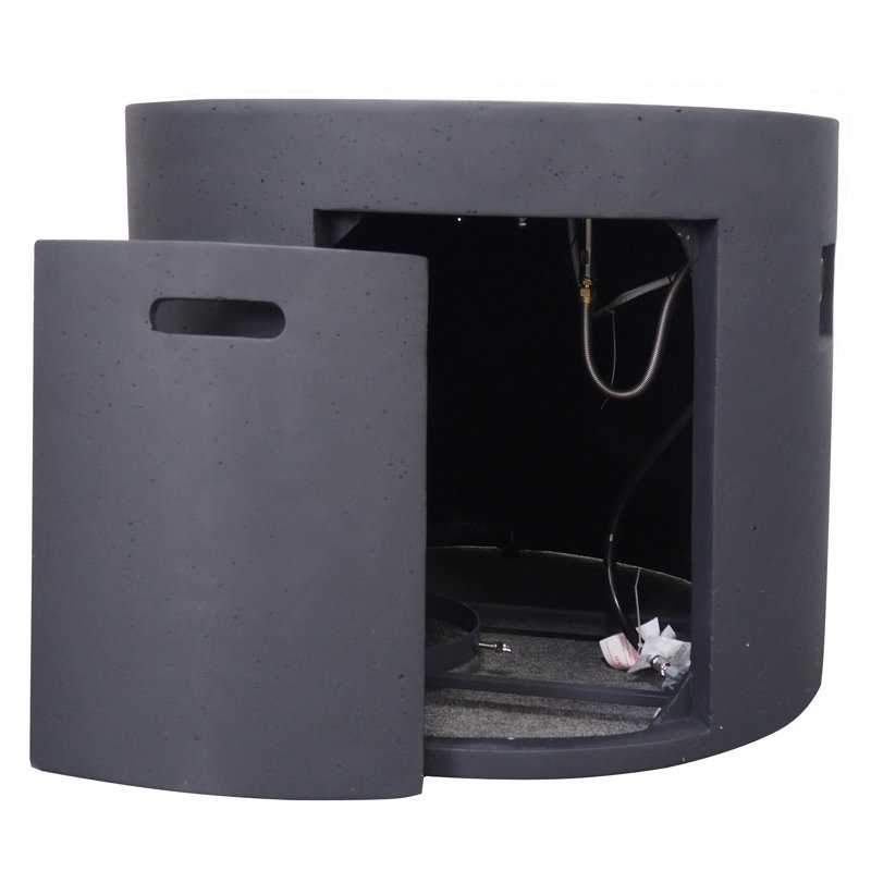 31" Round Fire Pit, 40,000 , Dark Grey, Tank Space Available 30.89 Inches High Fireplace, Quick Assembly Here