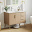 Meuble-lavabo simple autoportant moderne en fil de bois 39,4 po