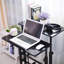Petit bureau debout de 23,6 po avec roulettes, bureau mobile debout avec sièges et sièges 2 modes, table debout portable sur roulettes pour tapis de marche, bureau d'ordinateur roulant réglable en hauteur-121275639