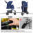 Foldable Pet Stroller, 3 Wheels Folding Carrier Jogger Stroller for Dogs Cats with Canopy and DIY Stickers-101628881