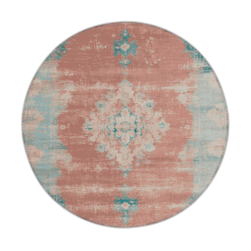 Tapis d'intérieur et d'extérieur surteint beige, Rond 5 pi