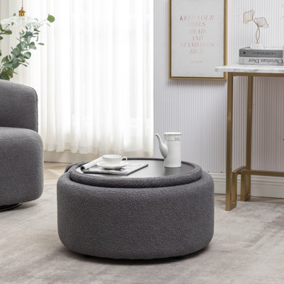 Savinien Upholstered Round Storage Ottoman