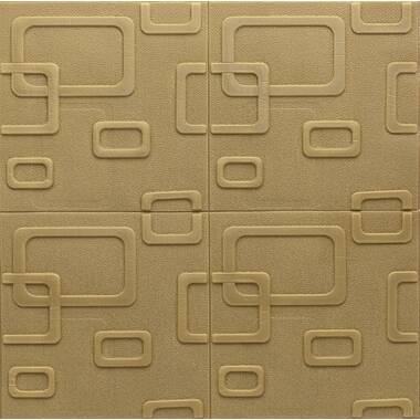 Dundee Deco Falkirk Jura II 28 in. x 28 in. Peel and Stick Copper Rose Cubes PE Foam Decorative Wall Paneling