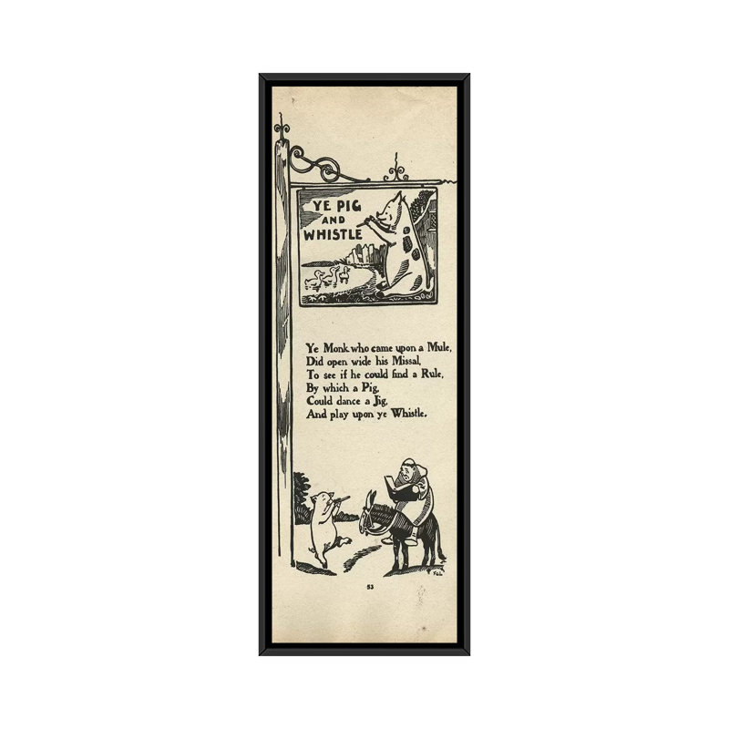 «Pig» par PI Collection, reproduction d'impression sur toile tendue, H 36 po x l 12 po x P 1,5 po, Toile avec cadre noir