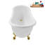 Baignoire de trempage en acrylique sur pieds 53 po avec bonde, pattes et plateau en bambou Streamline-72770252-76285533