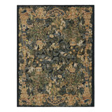 Rug & Kilim’S Armorial Tudor Style Rug In Black, With Beige, Blue And Gold Tones