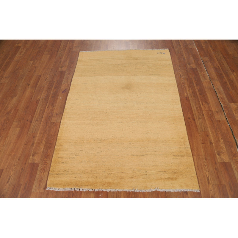 Tapis jaune moderne Gabbeh 3 x 5