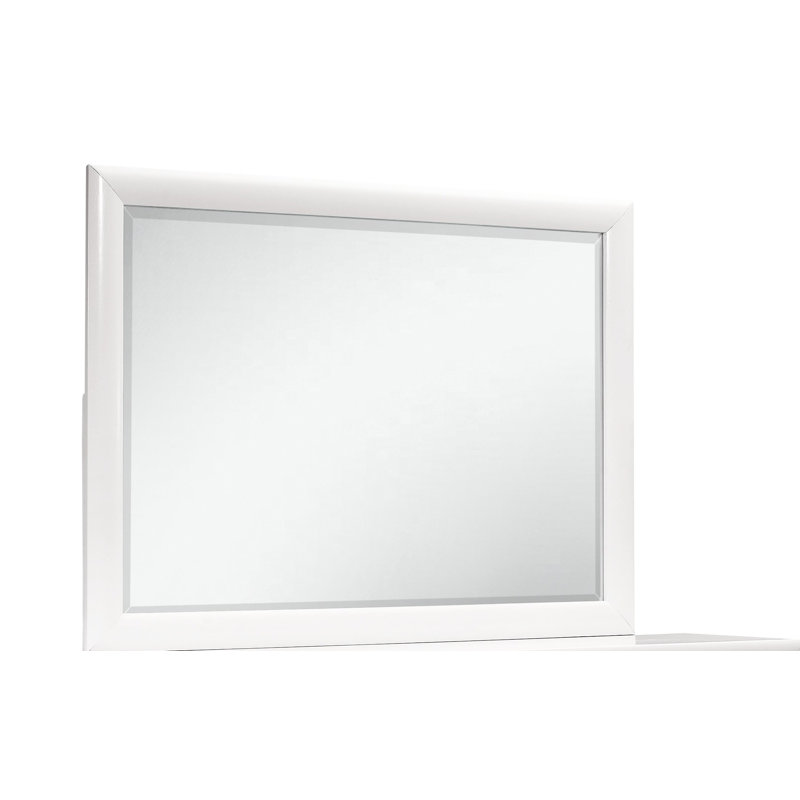 Adebayo Solid And Engineered Wood Square Dresser Mirror, White