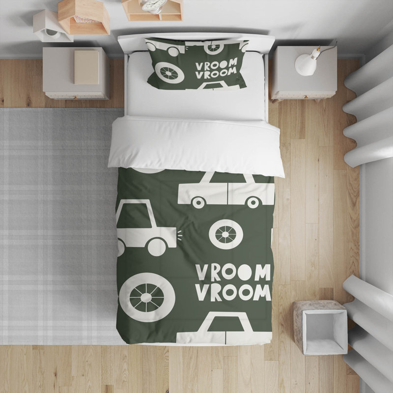 Ensemble d'édredon léger Vroom, Vert