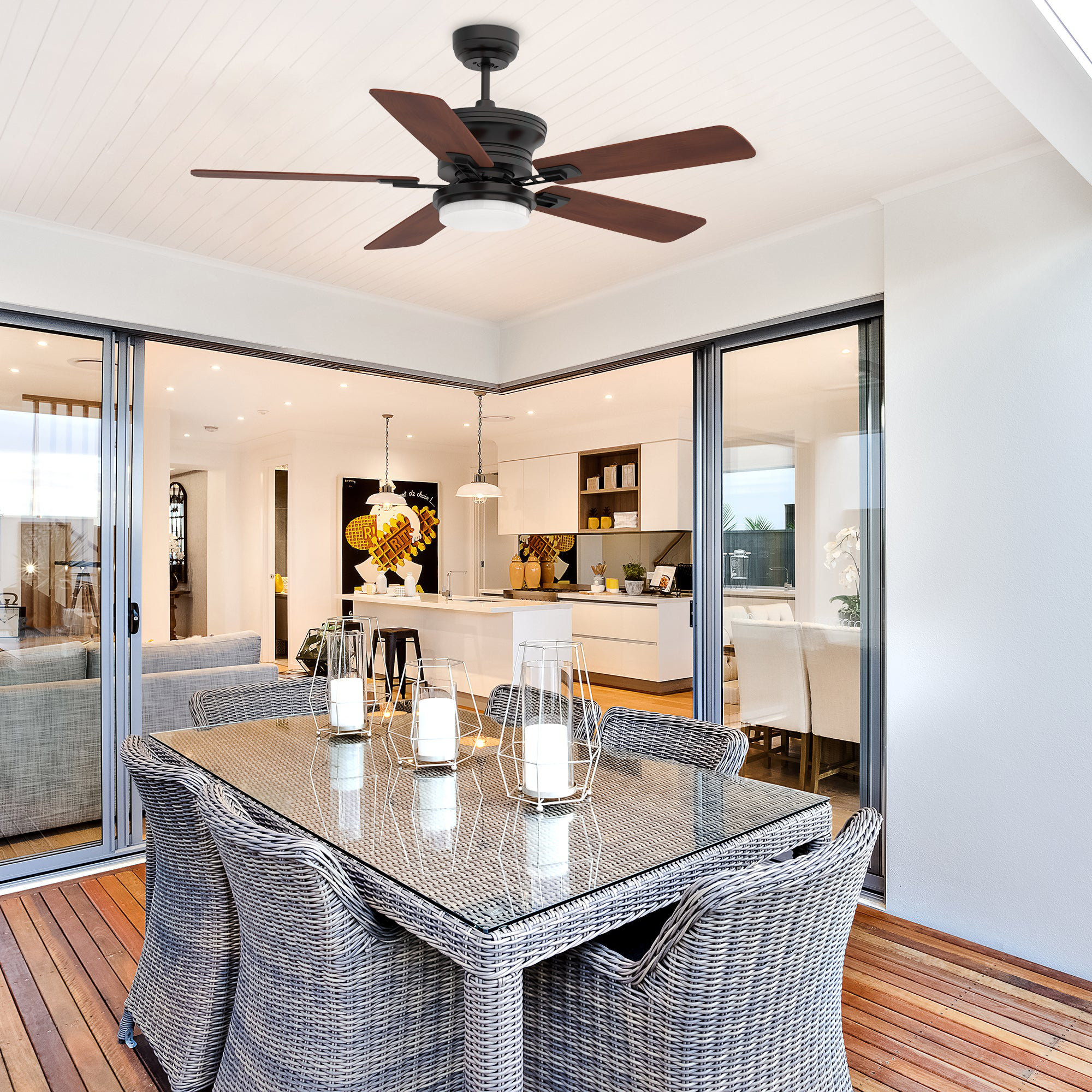 Hokku Designs Gladiolus 52-inch Indoor/Outdoor Smart Ceiling Fan ...