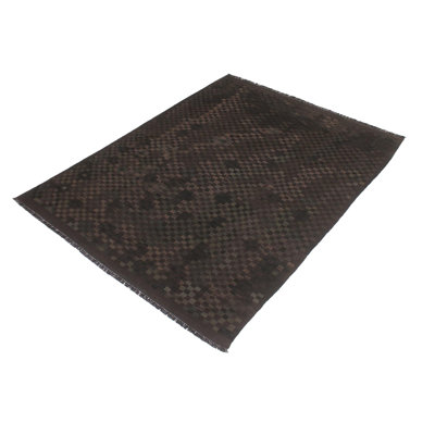 Tapis rouille / bleu en laine noué à la main 8 pi 2 po x 9 pi 8 po Cedorah Southwestern