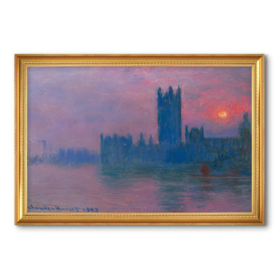 Les maisons du Parlement, coucher de soleil, 1903 - Claude Monet - Toile encadrée sur mesure