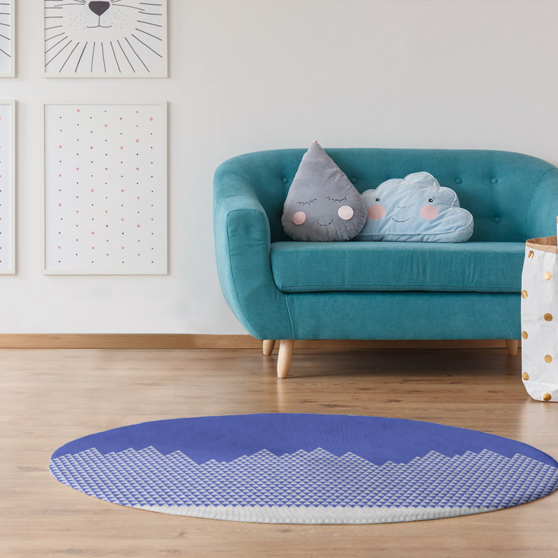 Tapis de mountain blue area, Rond 5 pi