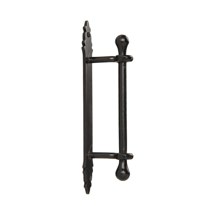 Poignée de porte en fer forgé 10,5 po forgée à la main, Fer naturel