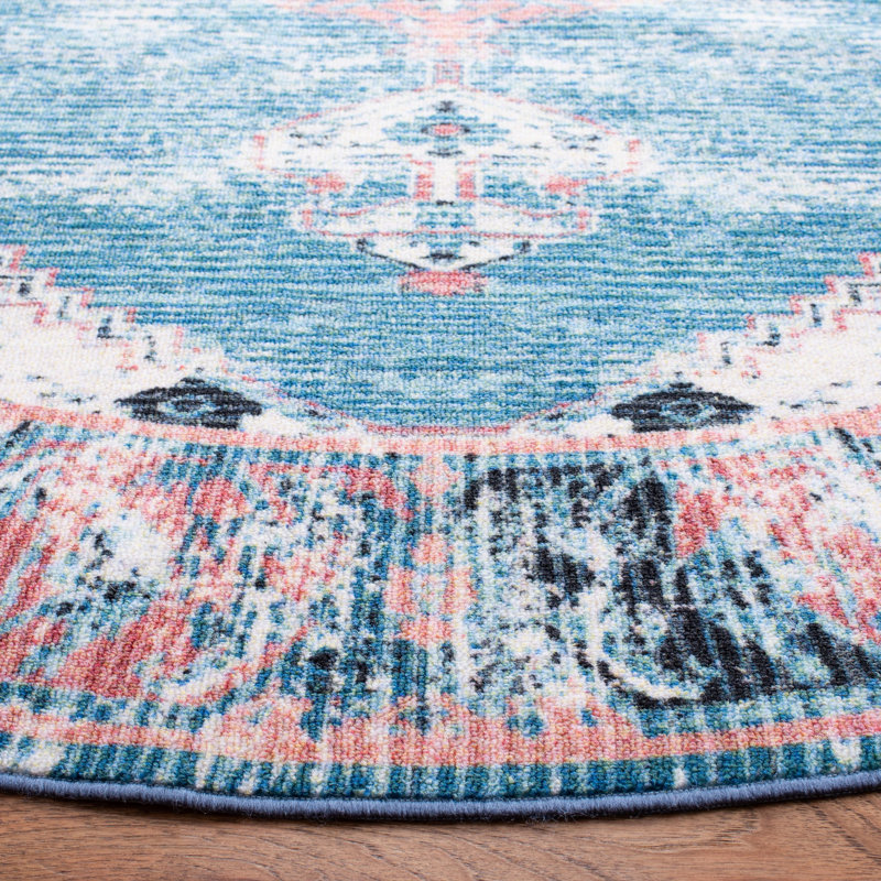 Journey Performance Machine Washable Oriental Rug, Round 6'7"