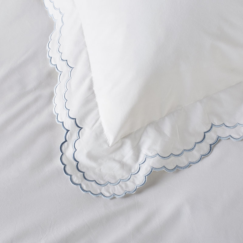 Bara Modern & Contemporary Duvet Cover, King Duvet Cover + 2 King Shams, Blue/White
