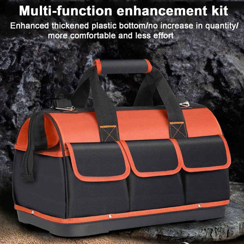 16Inch Portable Tool Box Organizer Storage Bag with Handle Zipper Closure Waterproof Fabric