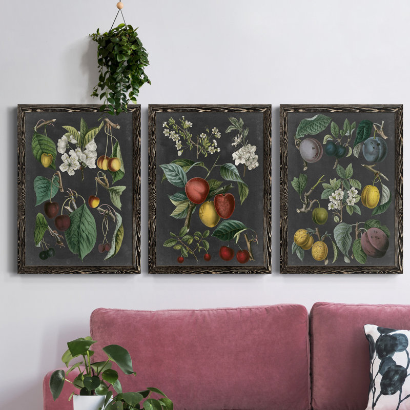 Planural Shift I - Ensemble de 3 peintures sur toile encadrées, Noir, H 37,5 po x l 82,5 po x P 1,5 po