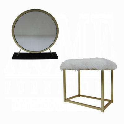 Miroir et tabouret de coiffeuse Adao