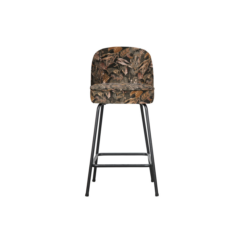 Upholstered Counter Stool with Metal Frame