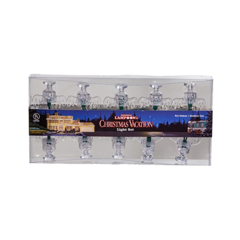 Kurt Adler 11ft Clear Moose Mug Christmas String Lights