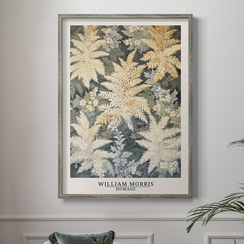WM MORRIS Series DCCCXII Framed Print - Solid Wood, 11" H x 9" W